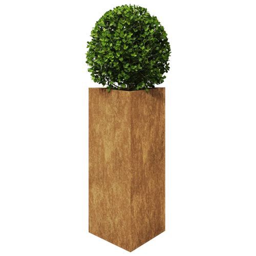 Jardinière triangulaire 40x34,5x70 cm acier corten - Photo n°3; ?>