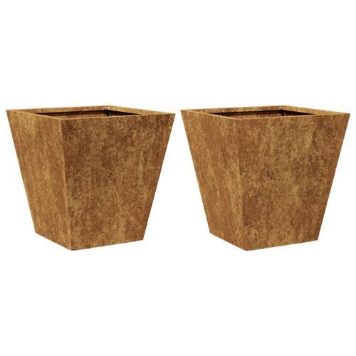 Jardinières 2 pcs 30x30x30 cm acier corten - Photo n°2; ?>