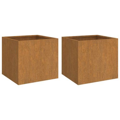 Jardinières 2 pcs 32x30x29 cm acier corten - Photo n°2; ?>