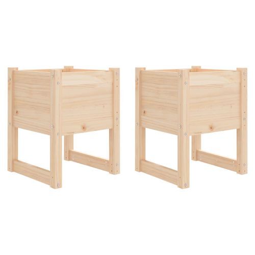 Jardinières 2 pcs 40x40x52,5 cm Bois massif de pin - Photo n°2; ?>