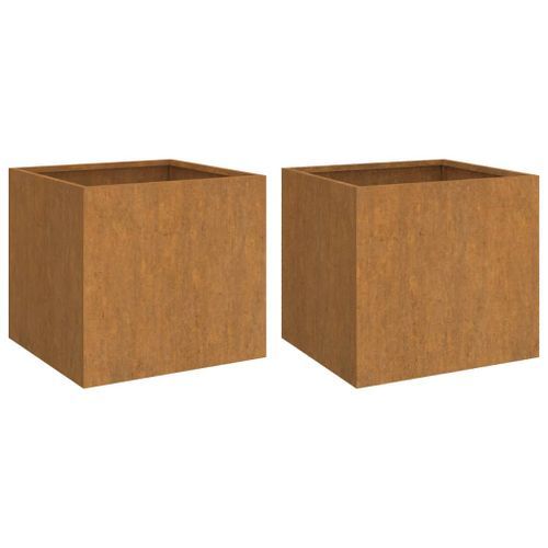 Jardinières 2 pcs 42x40x39 cm acier corten - Photo n°2; ?>