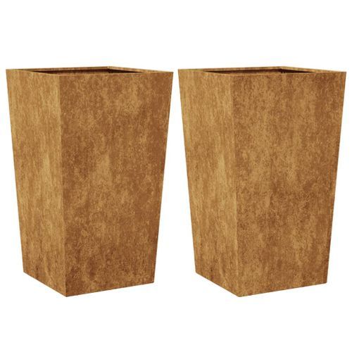 Jardinières 2 pcs 45x45x75 cm acier corten - Photo n°2; ?>