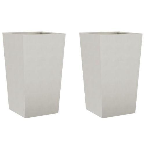 Jardinières 2 pcs 45x45x75 cm acier inoxydable - Photo n°2; ?>