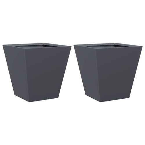 Jardinières 2 pcs anthracite 30x30x30 cm acier - Photo n°2; ?>