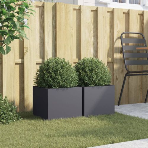 Jardinières 2 pcs anthracite 32x30x29 cm acier laminé à froid - Photo n°3; ?>