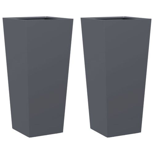 Jardinières 2 pcs anthracite 35x35x75 cm acier - Photo n°2; ?>