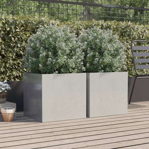 Jardinières 2 pcs argenté 49x47x46 cm acier inoxydable - Photo n°3; ?>