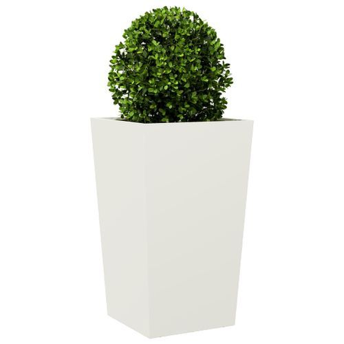 Jardinières 2 pcs blanc 45x45x75 cm acier - Photo n°3; ?>