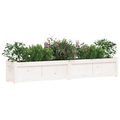 Jardinières 2 pcs blanc bois de pin massif - Photo n°3; ?>