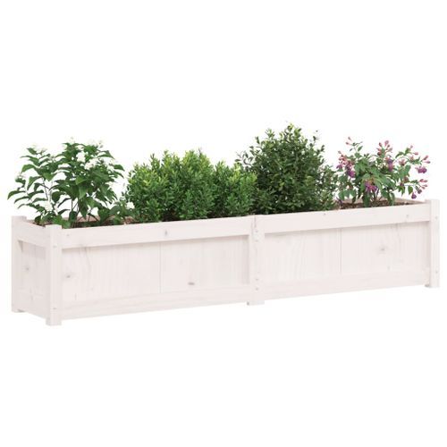 Jardinières 2 pcs blanc bois de pin massif - Photo n°3; ?>