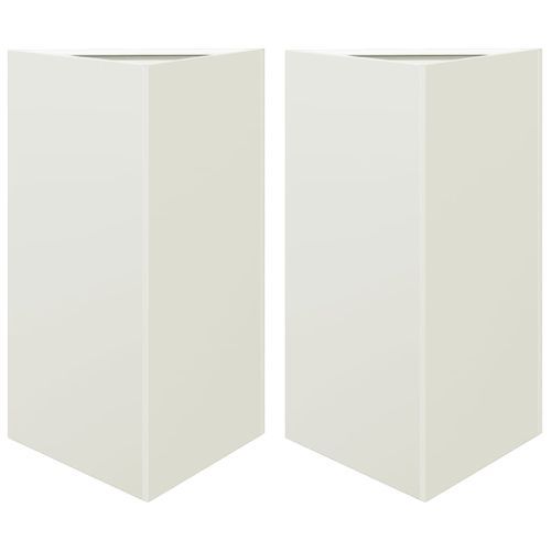 Jardinières 2 pcs blanc triangulaire 50x43x75 cm acier - Photo n°2; ?>