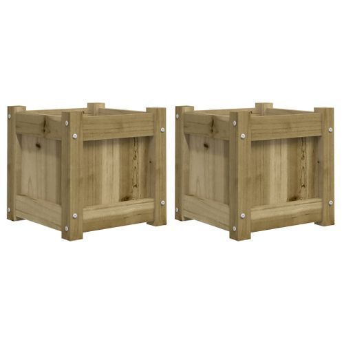 Jardinières 2 pcs bois de pin imprégné - Photo n°2; ?>