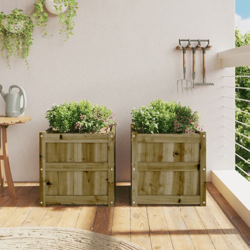 Jardinières 2 pcs bois de pin imprégné - Photo n°3; ?>