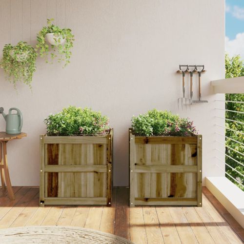 Jardinières 2 pcs bois de pin imprégné - Photo n°3; ?>