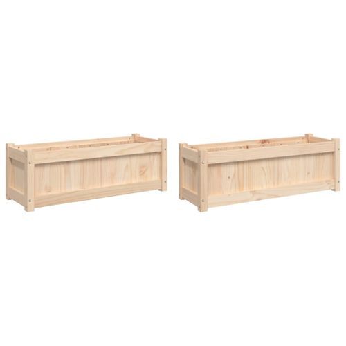 Jardinières 2 pcs bois de pin massif - Photo n°2; ?>