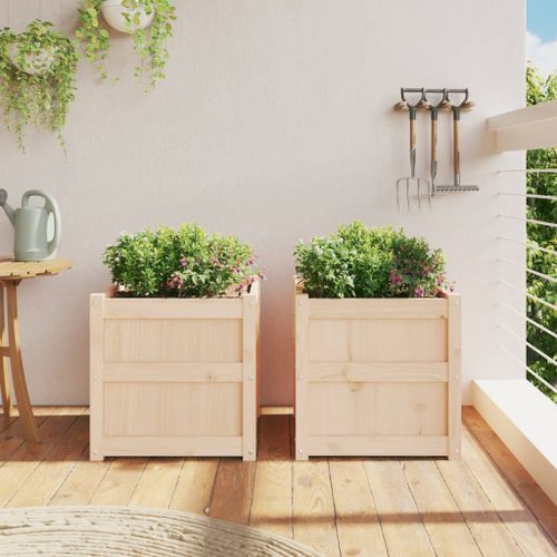 Jardinières 2 pcs bois de pin massif - Photo n°3; ?>