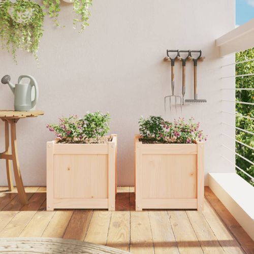 Jardinières 2 pcs bois de pin massif - Photo n°3; ?>