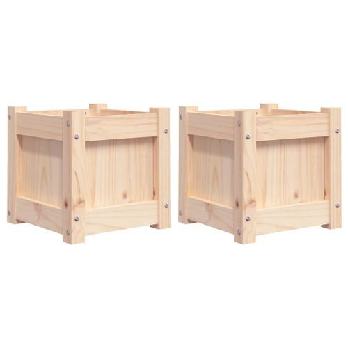 Jardinières 2 pcs bois de pin massif - Photo n°2; ?>