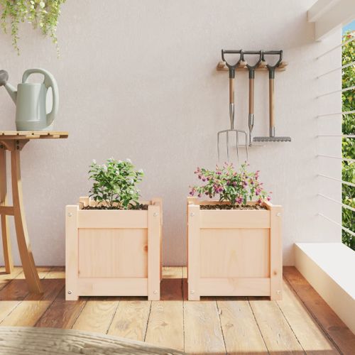 Jardinières 2 pcs bois de pin massif - Photo n°3; ?>