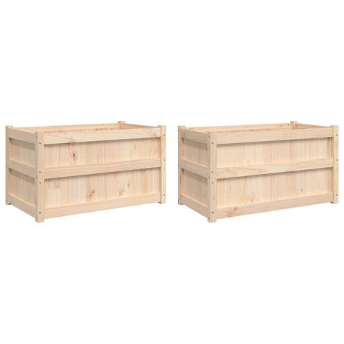 Jardinières 2 pcs bois de pin massif - Photo n°2; ?>