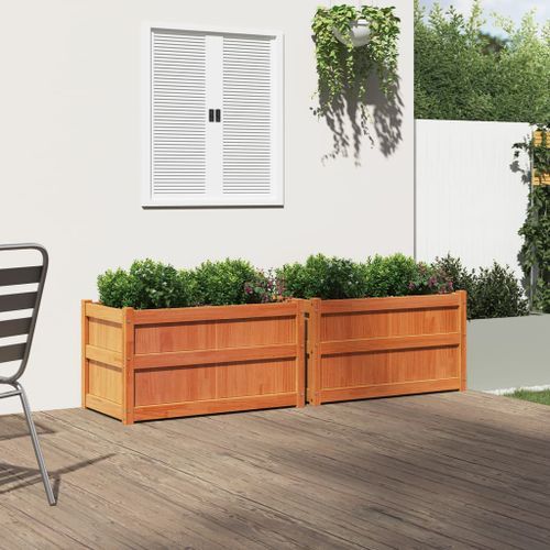 Jardinières 2 pcs marron bois de pin massif - Photo n°3; ?>