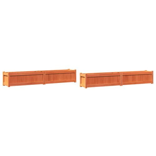 Jardinières 2 pcs marron bois de pin massif - Photo n°2; ?>