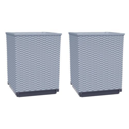 Jardinières 2 pcs gris clair 30x30x37 cm polypropylène - Photo n°2; ?>