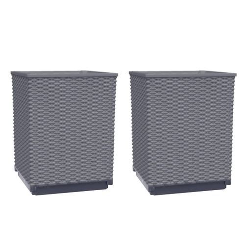 Jardinières 2 pcs gris foncé 30x30x37 cm polypropylène - Photo n°2; ?>