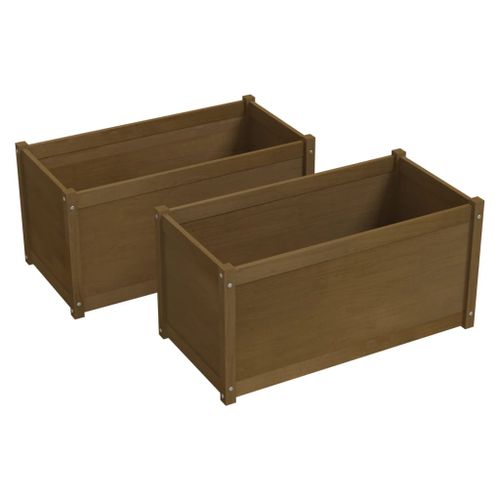 Jardinières 2 pcs Marron miel 100x50x50 cm Bois de pin massif - Photo n°2; ?>
