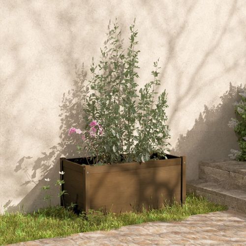 Jardinières 2 pcs Marron miel 100x50x50 cm Bois de pin massif - Photo n°3; ?>