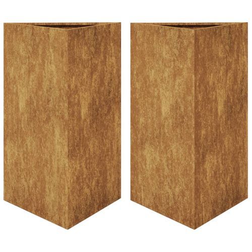 Jardinières 2 pcs triangulaire 50x43x75 cm acier corten - Photo n°2; ?>