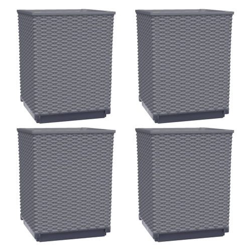 Jardinières 4 pcs gris foncé 30x30x37 cm polypropylène - Photo n°2; ?>