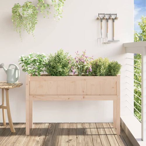 Jardinières avec pieds 110x31x70 cm bois de pin massif - Photo n°3; ?>