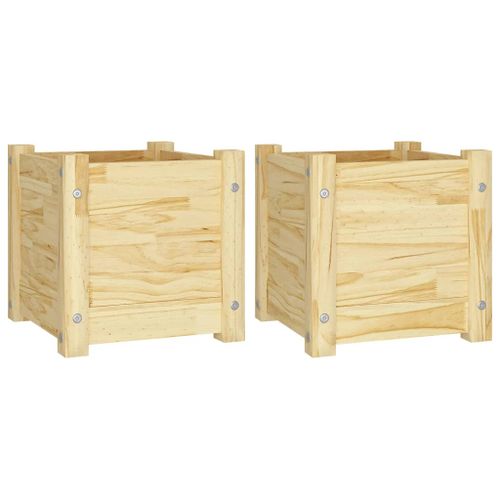 Jardinières d'extérieur 2 pcs 31x31x31 cm Bois de pin massif - Photo n°2; ?>