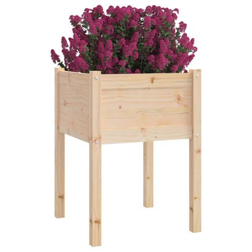 Jardinières d'extérieur 2 pcs 50x50x70 cm bois de pin massif - Photo n°3; ?>