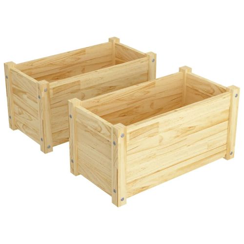 Jardinières D'extérieur 2 Pcs 60x31x31 Cm Bois De Pin Massif 20 Jardinières d'extérieur 2 pcs 60x31x31 cm Bois de pin massif - Photo n°2; ?>