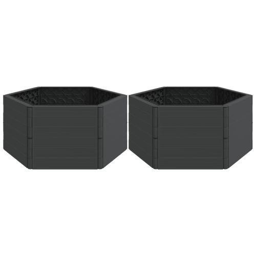 Jardinières de jardin 2 pcs anthracite PP - Photo n°2; ?>