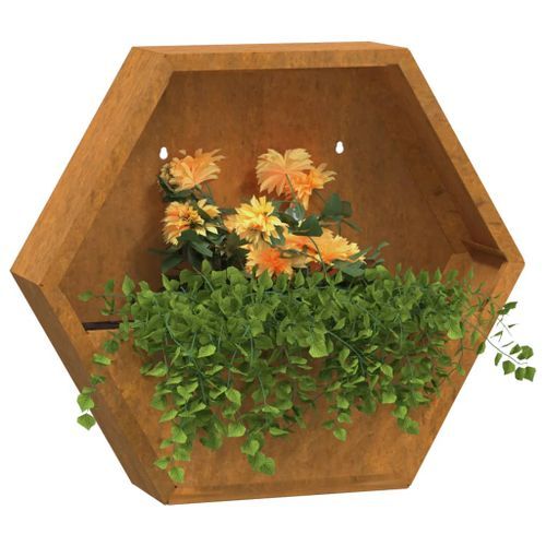 Jardinières murales 2 pcs Rouillé Acier corten 46x10x40 cm - Photo n°3; ?>