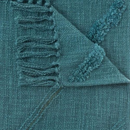 Jeté de lit Tuft Inca - 130 x 180 cm - Bleu canard - Photo n°2; ?>