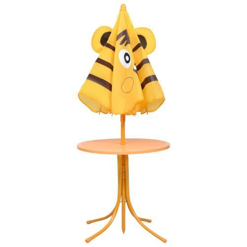 Jeu de bistro avec parasol pour enfants 3 pcs Jaune - Photo n°3; ?>