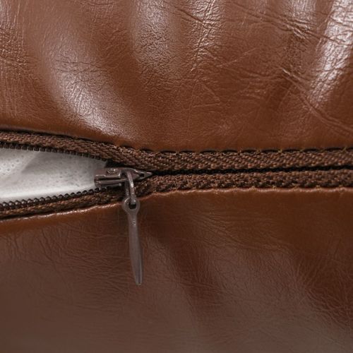 Jeu de coussin 2 pcs PU 60 x 60 cm Marron - Photo n°2; ?>