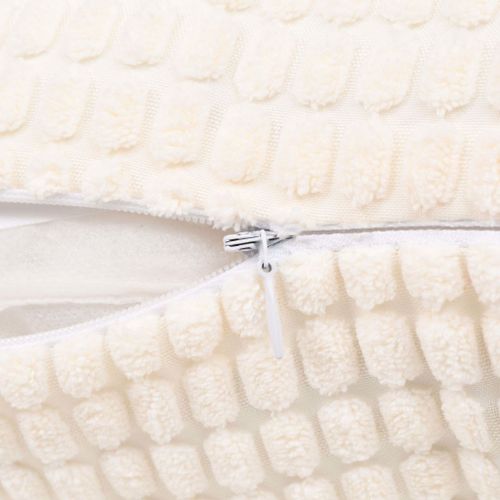 Jeu de coussin 2 pcs Velours 45 x 45 cm Blanc cassé - Photo n°3; ?>