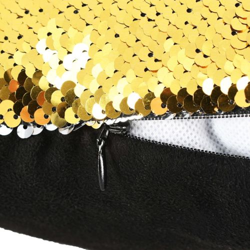 Jeu de coussin avec paillettes 2 pcs 45 x 45 cm Doré et argenté - Photo n°2; ?>