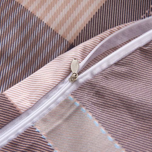 Jeu de housse de couette Carreaux Kaki 155x200/80x80 cm 2 - Photo n°3; ?>