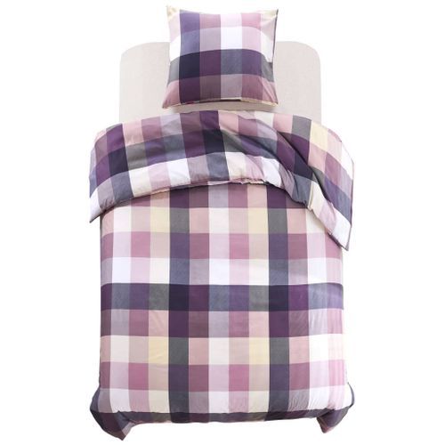 Jeu De Housse De Couette Carreaux Violet 155x200/80x80 Cm 8 Jeu de housse de couette Carreaux Violet 155x200/80x80 cm - Photo n°2; ?>