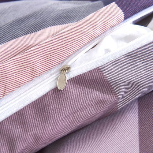 Jeu De Housse De Couette Carreaux Violet 200x220/60x70 Cm 9 Jeu de housse de couette Carreaux Violet 200x220/60x70 cm - Photo n°3; ?>