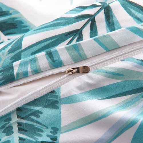 Jeu De Housse De Couette Feuilles Vert 200x200/60x70 Cm 7 Jeu de housse de couette Feuilles Vert 200x200/60x70 cm - Photo n°3; ?>