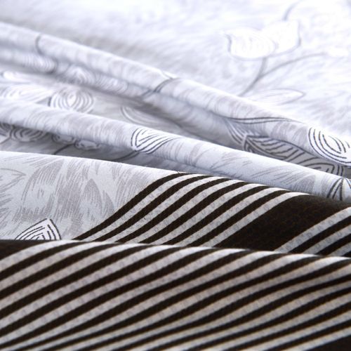 Jeu de housse de couette Motif floral rayé 140x200/60x70 cm - Photo n°2; ?>