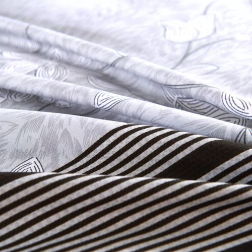 Jeu de housse de couette Motif floral rayé 140x220/60x70 cm 3 - Photo n°2; ?>