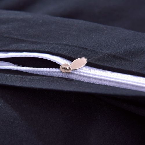 Jeu de housse de couette Noir 140x200/60x70 cm - Photo n°3; ?>